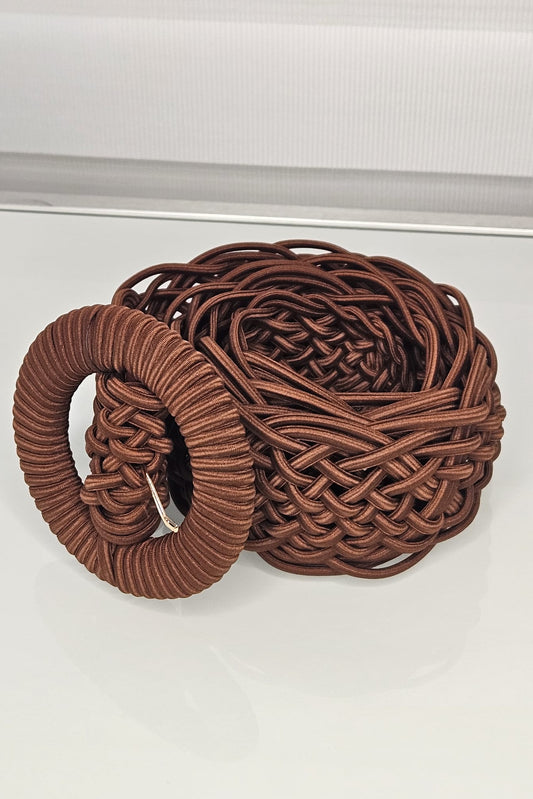 CORREA TRENZADA COLOR MARRÓN