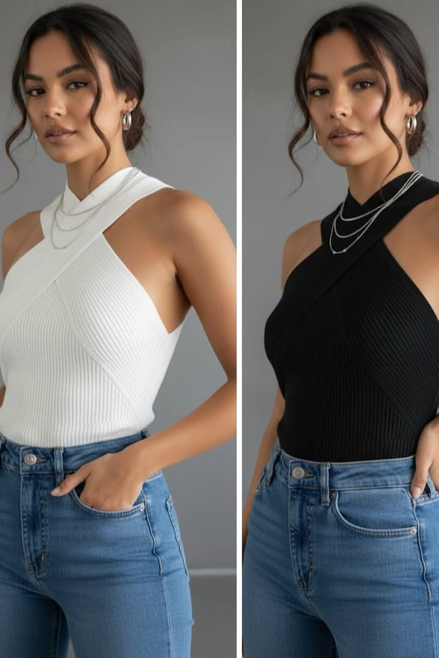 TOP NEGRO TIRANTES CRUZADOS