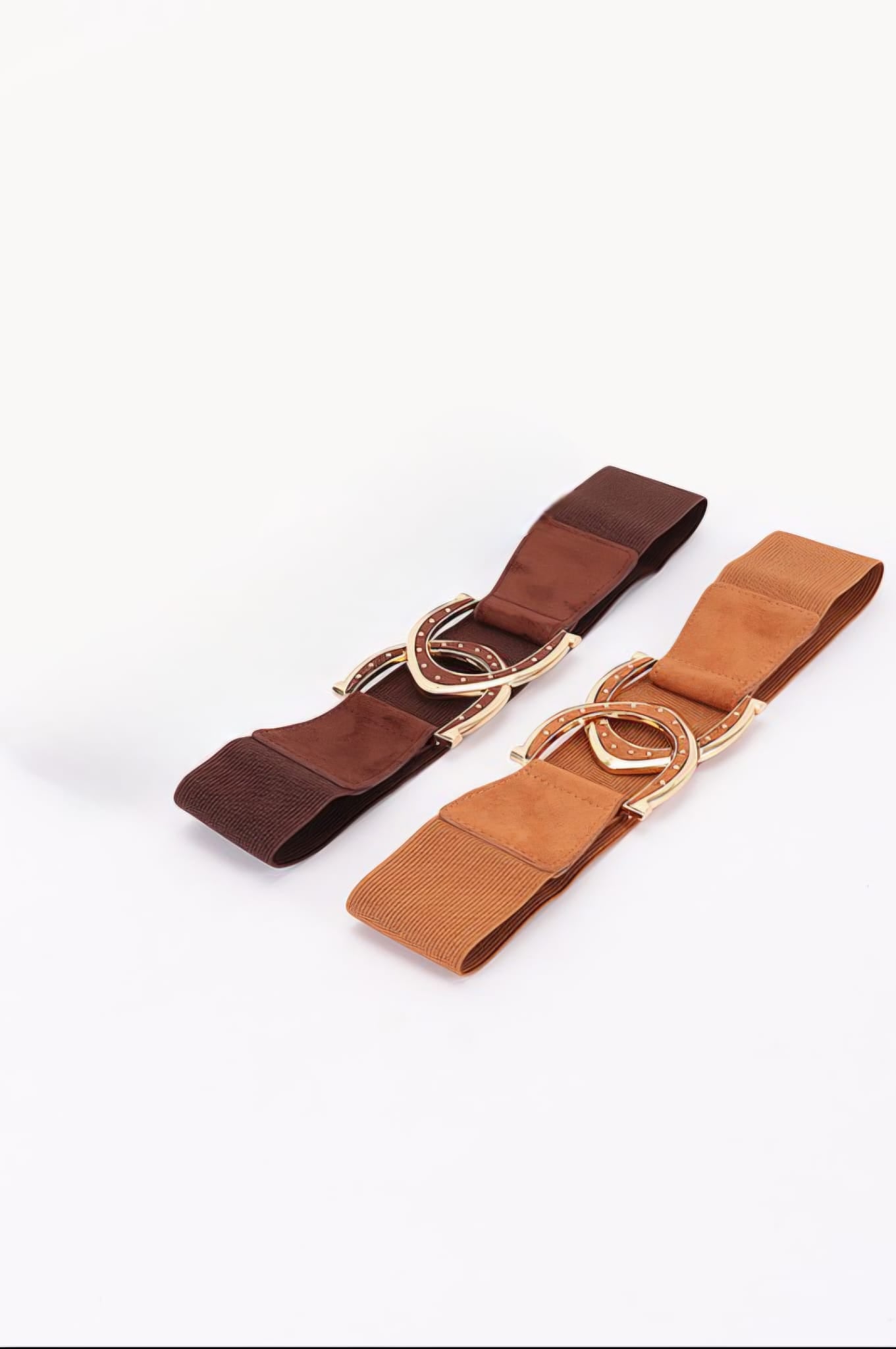 CORREA MARRÓN ANCHA CON HEBILLA ENTRELAZADA