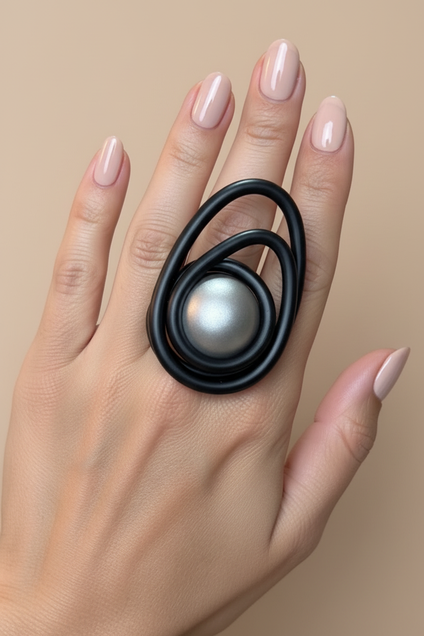 Anillo en mano de modelo profesional