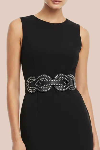 Black Rhinestone Infinity Belt Model
