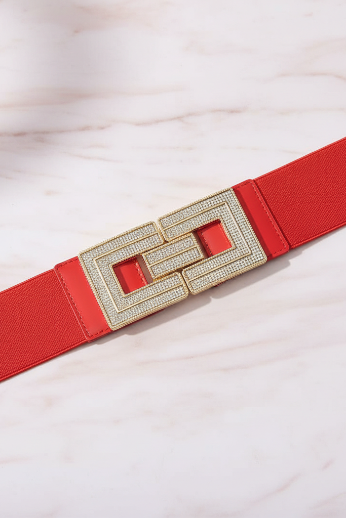 Cinturón rojo con fondo estético