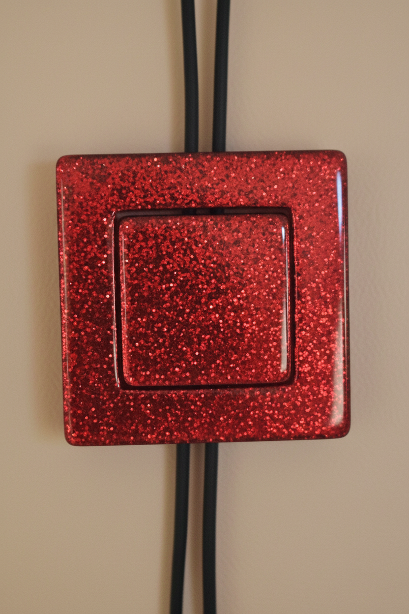 Close-up pendant rojo fondo nude