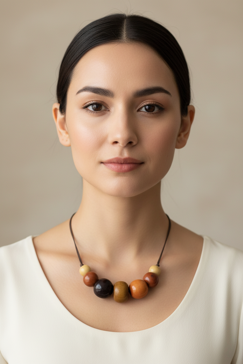 Collar de frente en modelo