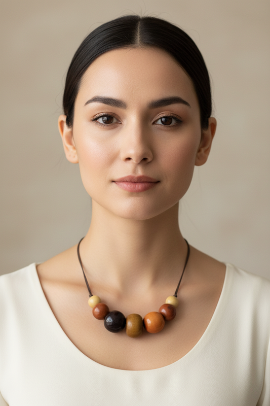 Collar de frente en modelo