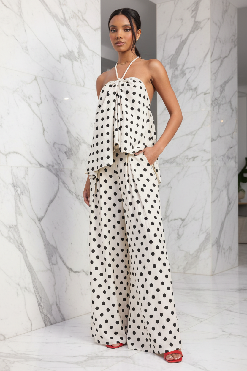 Conjunto de lunares enfoque en modelo