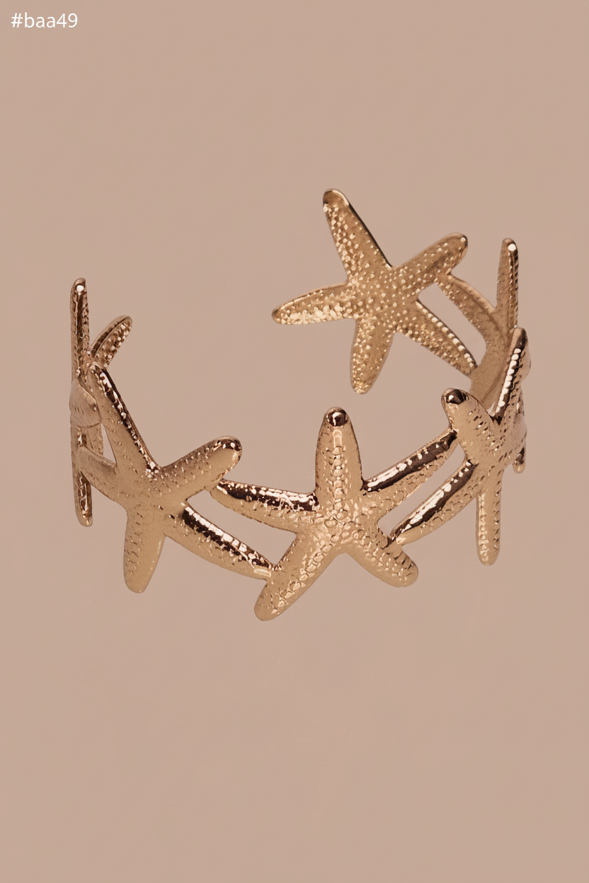 BRAZALETE DORADO DE ESTRELLAS DE MAR