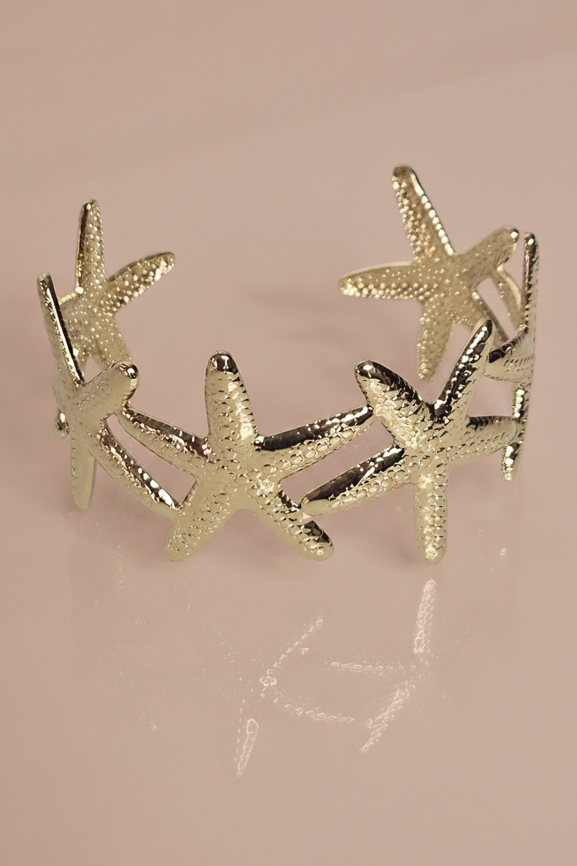 BRAZALETE DORADO DE ESTRELLAS DE MAR