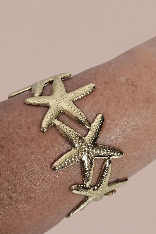 BRAZALETE DORADO DE ESTRELLAS DE MAR
