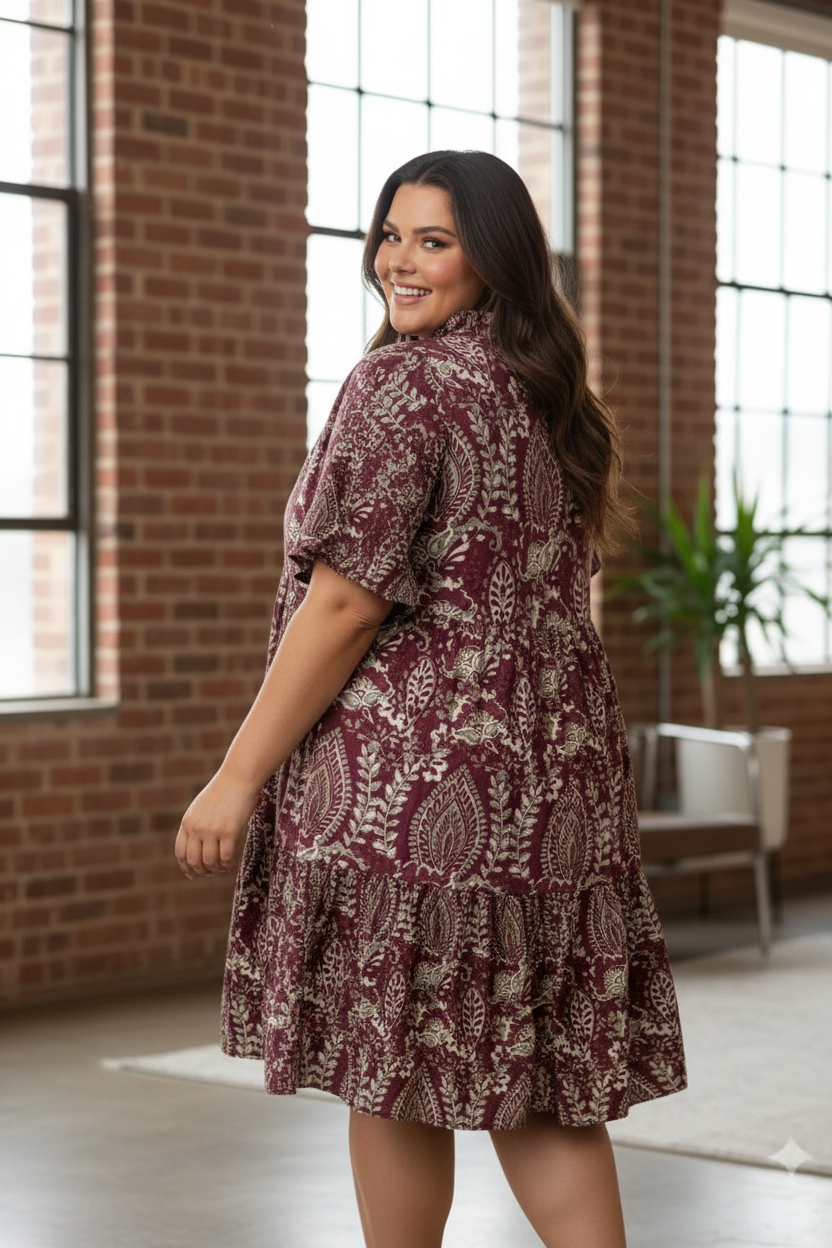 Modelo plus size de espalda en loft