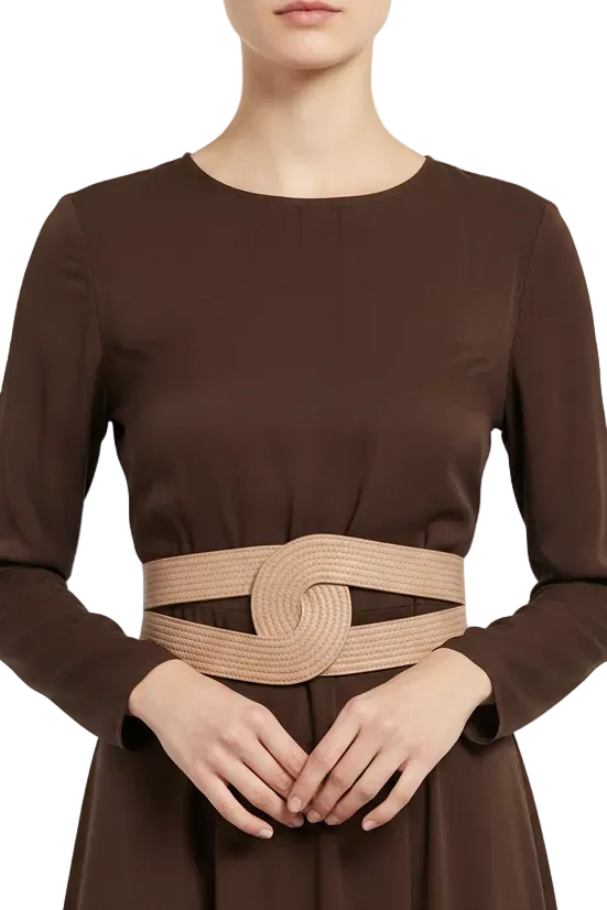 Nude Obi Belt Brown Outfit