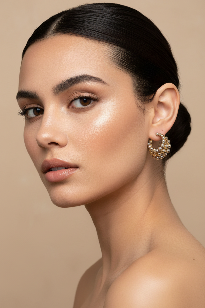 Pantallas hoops de esferas dos tonos en modelo