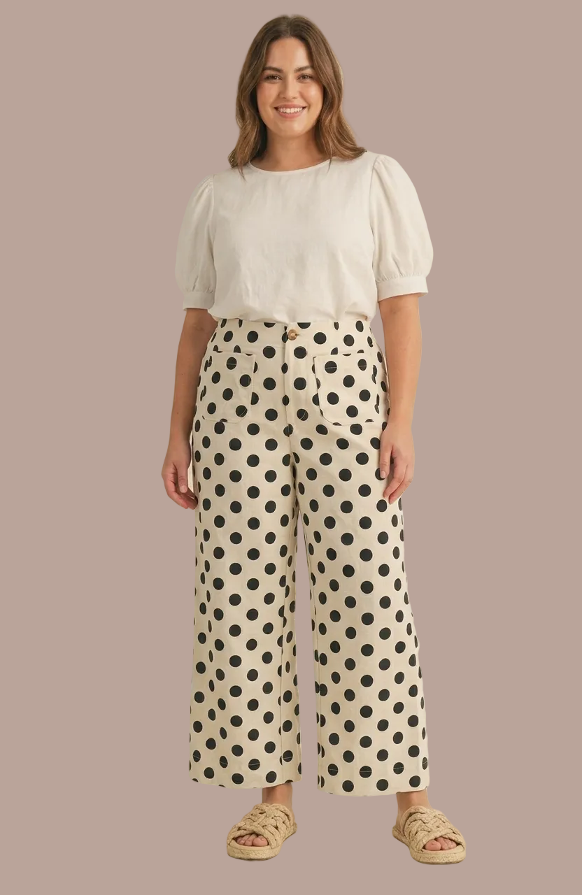 PANTALONES POLKA DOT TALLA PLUS