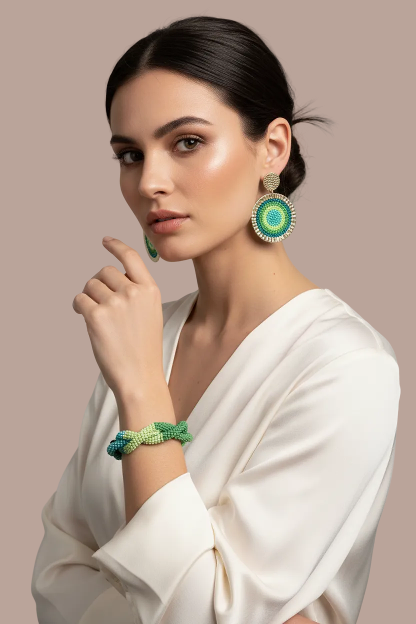 Set verde ombre en modelo