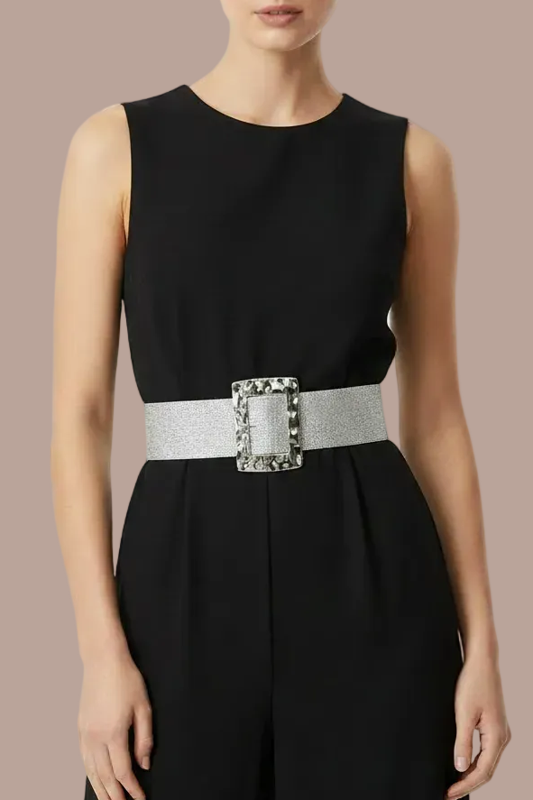 Silver Glitter Belt Close-up
