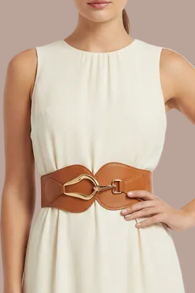 Tan Belt Maxi Dress