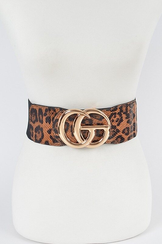 CORREA ELÁSTICA COLOR NEGRA Y LEOPARDO