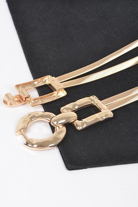 CORREA ELÁSTICA DORADA CON HEBILLA DE METAL TAMAÑO "PLUS"