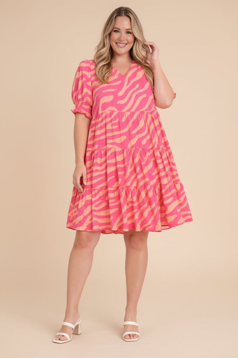 Vestido zebra completo beige