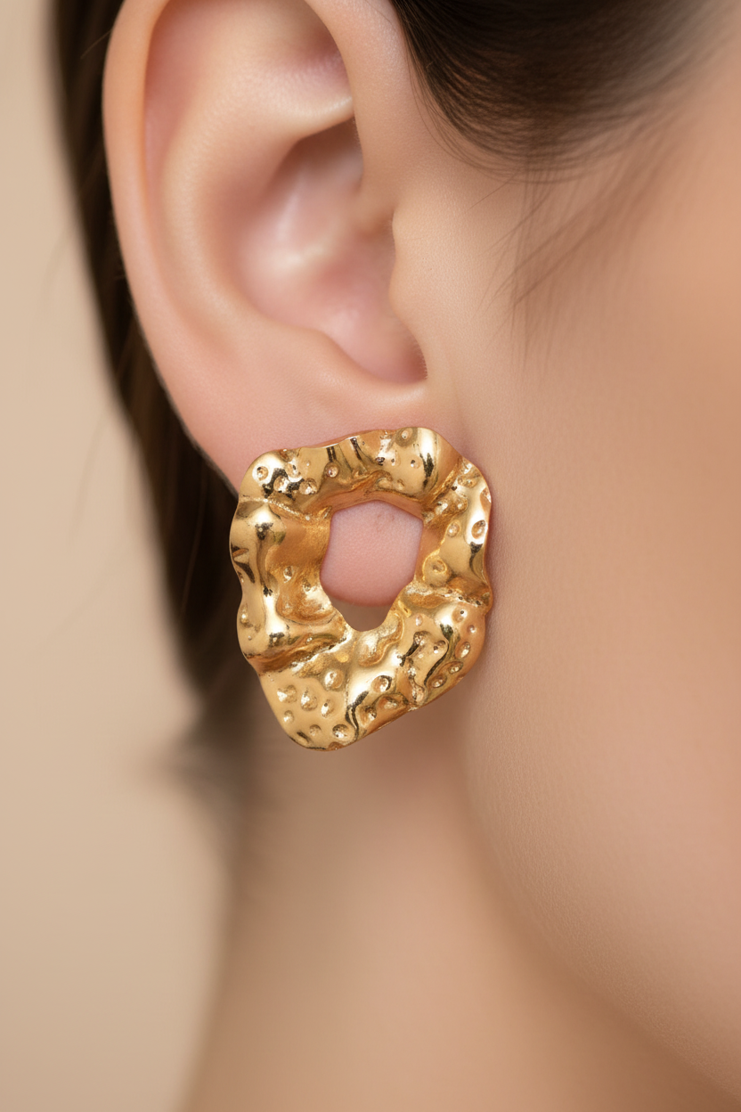 Zoom extremo de pantalla de botón dorada